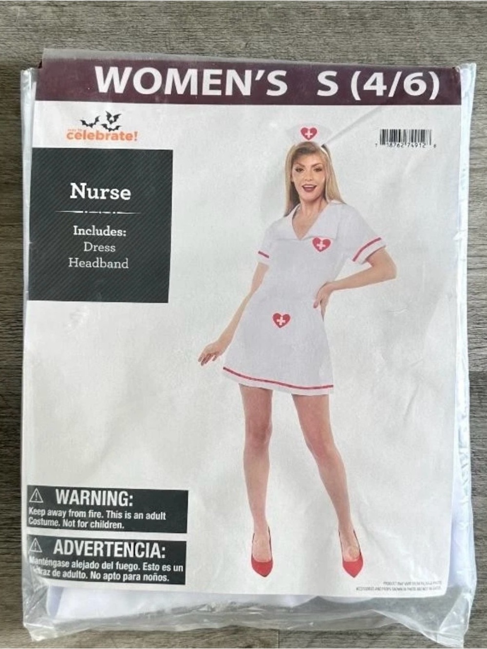 Celebrate! Women's White & Red Nurse Costume Dress (S)